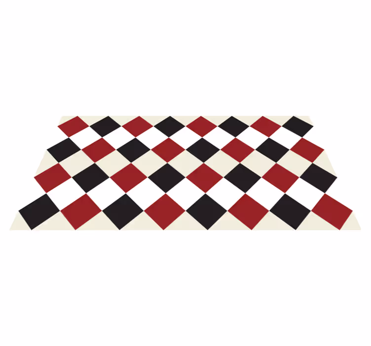Carpete em losango vermelho e preto - TenStickers
