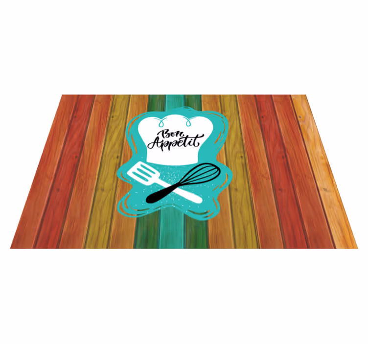 Tapete vinílico frases e textos emblema de bom apetite - TenStickers