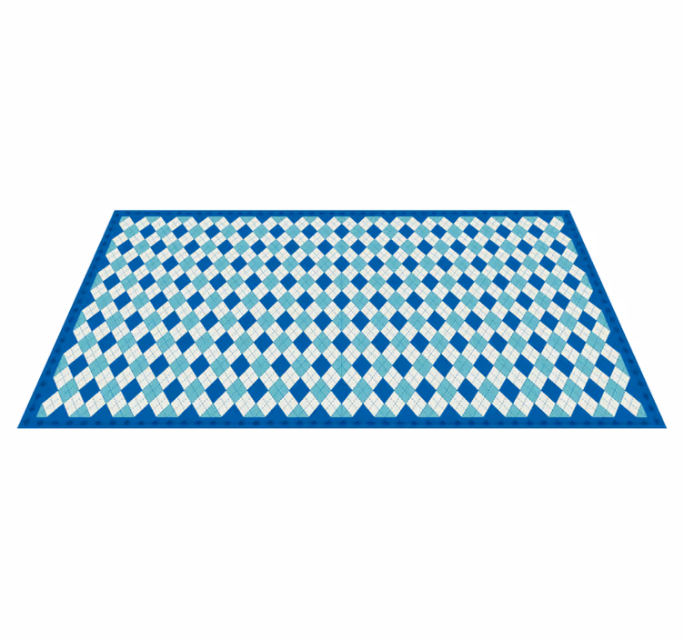 Tapete vinílico azulejos padrão xadrez azul - TenStickers