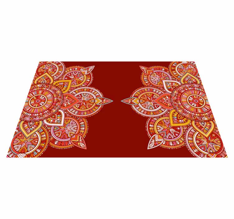 Tapete vinílico de mandala motivos geométricos vibrantes - TenStickers