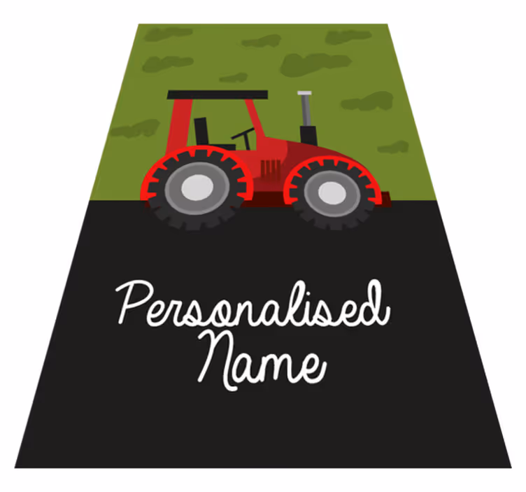 Tapete vinílico com nome trator personalizado - TenStickers