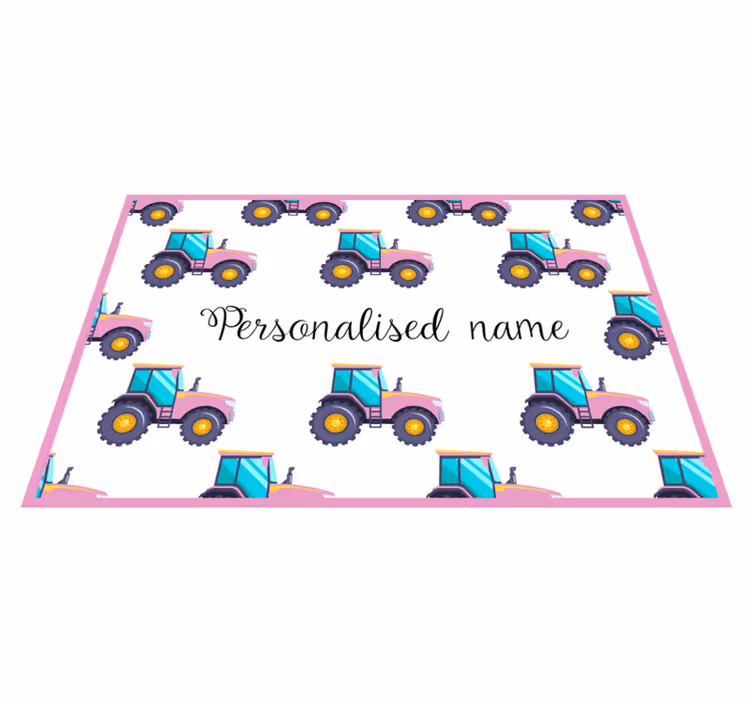 Tapete vinílico com nome trator personalizável - TenStickers