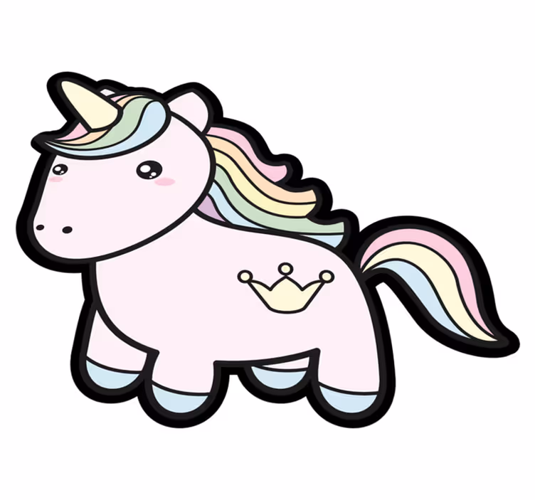 Tapete em vinil infantil ilustração de unicórnio pastel - TenStickers