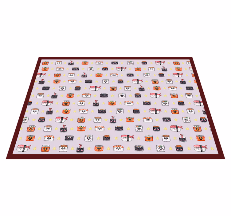 Tapete vinílico infantis padrão de desenho animado de sushi - TenStickers