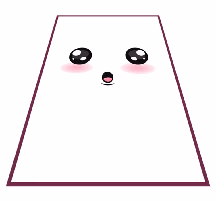 Tapete vinílico infantis lindo rosto kawaii - TenStickers