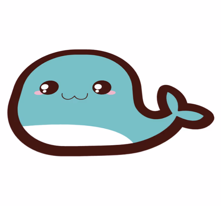 Tapete vinílico para bebés ilustração de baleia fofa - TenStickers
