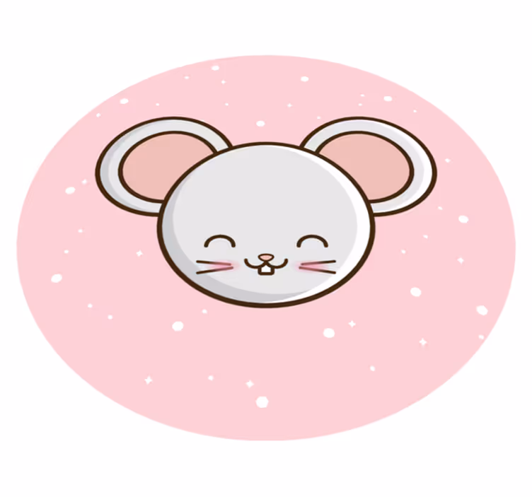 Tapete vinílico infantis ilustração de rato adorável - TenStickers