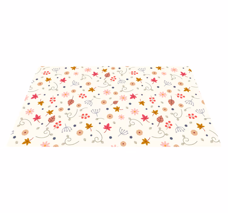 Tapete vinílico flores e plantas sotaque de padrão floral - TenStickers