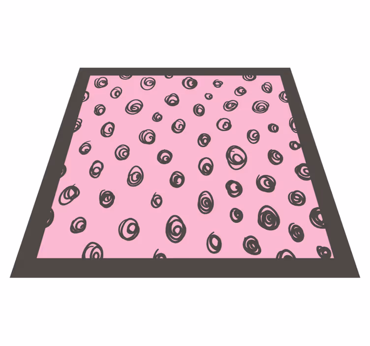 Tapetes de vinil de bolinhas pretas e rosa - TenStickers