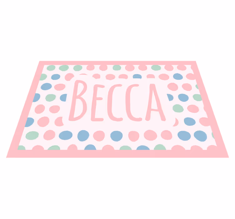 Tapete vinílico com nome bolinhas personalizadas - TenStickers