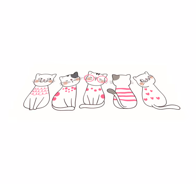 Tapete de vinil de animal de gato de bolinhas - TenStickers