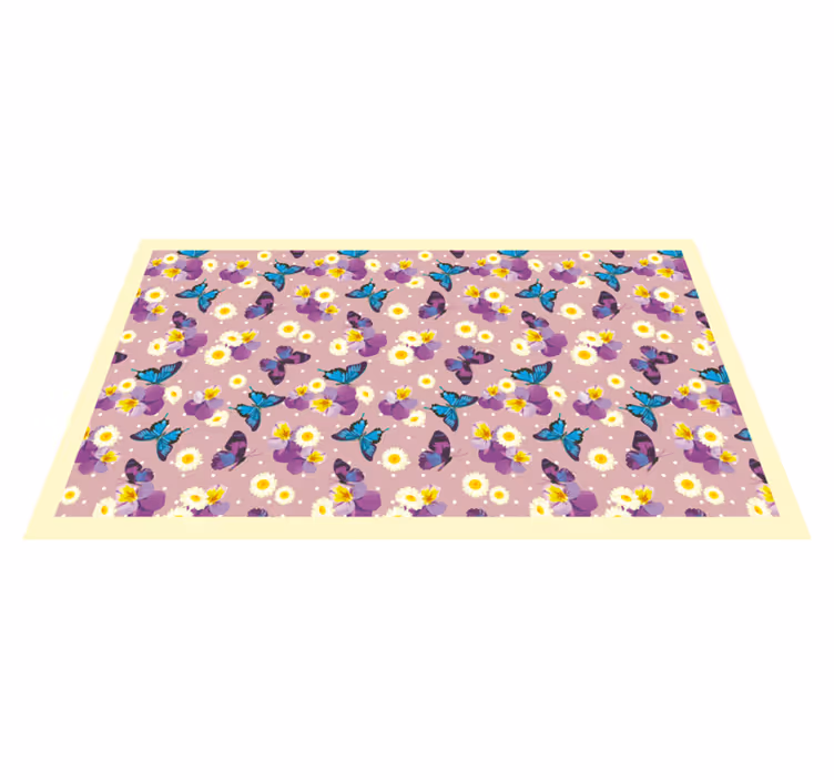 Tapete em vinil infantil arranjo de jardim de borboletas - TenStickers