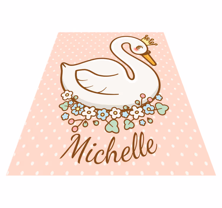 Tapete vinílico com nome paisagem de cisne personalizada - TenStickers