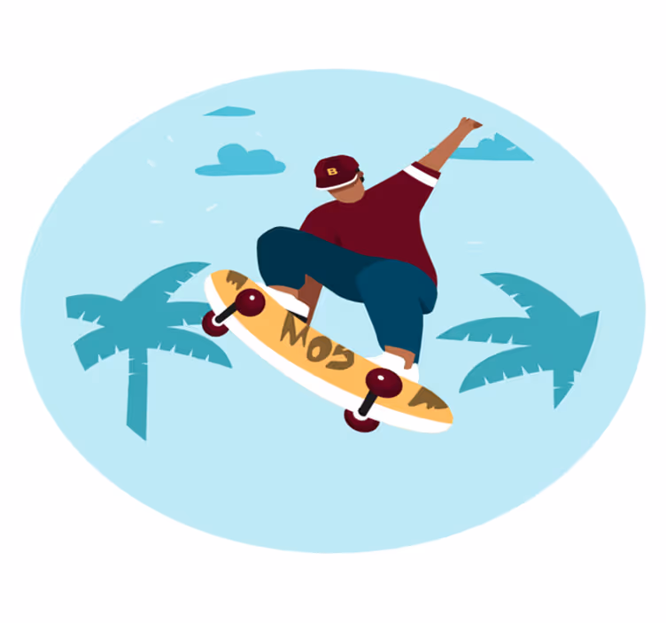 tapete de vinil juvenil virado para skate - TenStickers