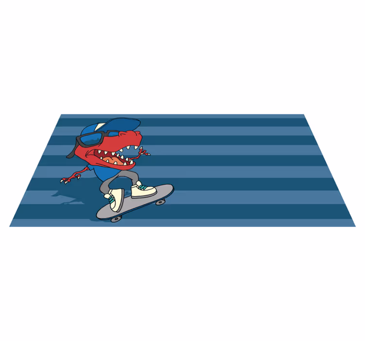 Tapete em vinil infantil dinossauro de skate - TenStickers