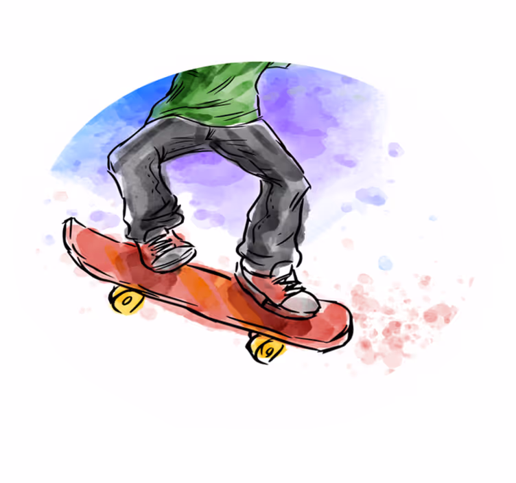 Tapete em vinil infantil ilustração de skate - TenStickers