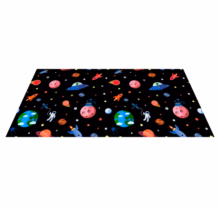 Tapete em vinil infantil impressão de aventura espacial - TenStickers