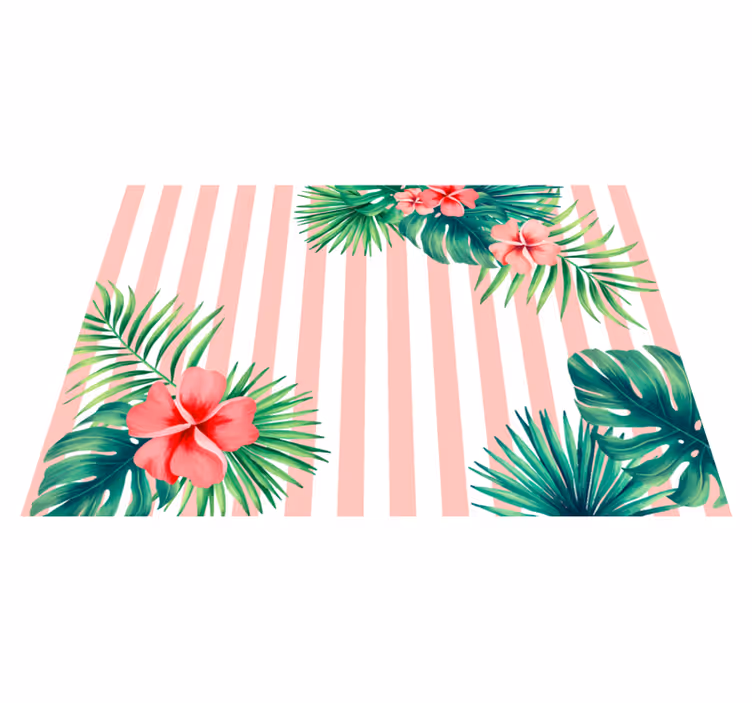 Tapete vinílico flores e plantas faixa de flora tropical - TenStickers