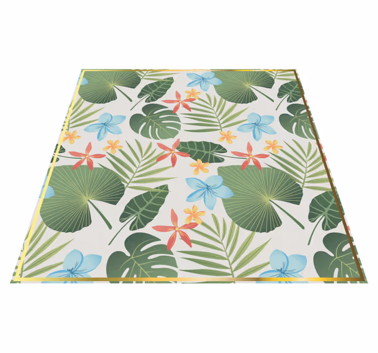 Tapete vinílico flores e plantas design floral tropical - TenStickers
