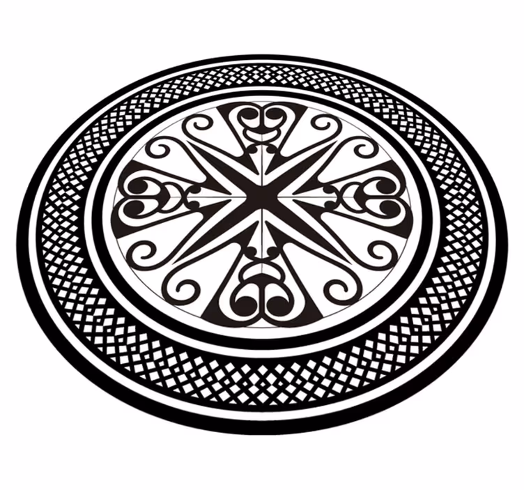 Tapete vinílico geométricas inlay espiral circular - TenStickers