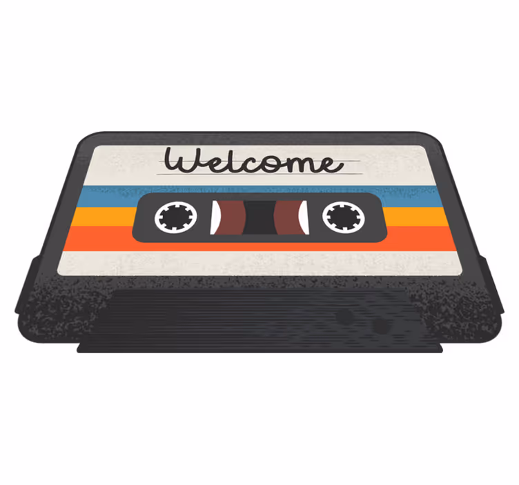 Bem-vindo tapete personalizado mix tape - TenStickers
