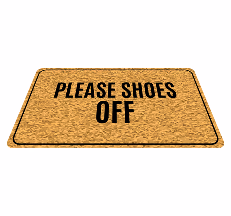 Tapete vinílico frases e textos tire os sapatos por favor - TenStickers