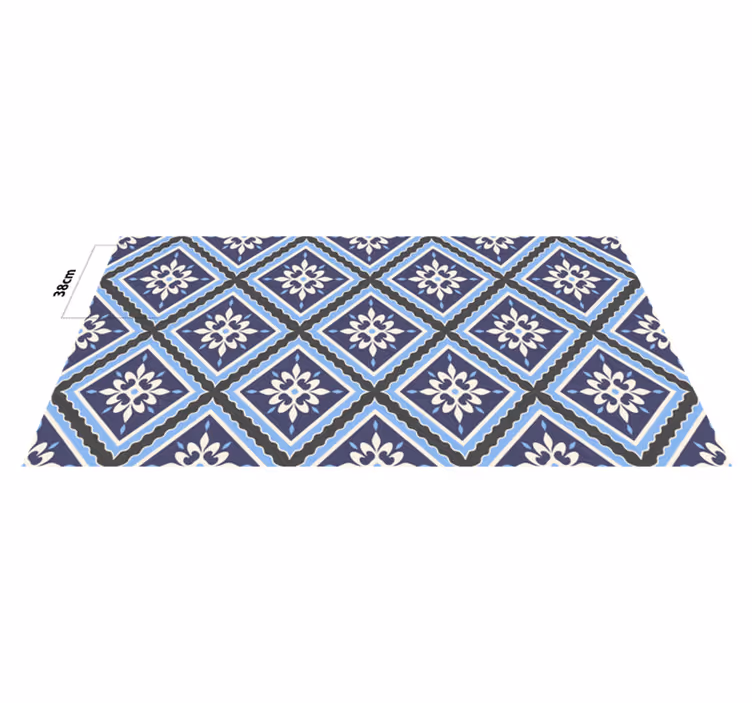 Tapete vinílico cozinha padrão floral de azulejo - TenStickers