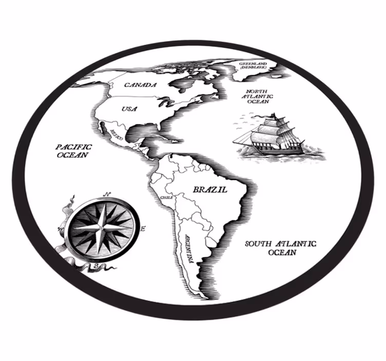Tapete vinílico de mapa mundial elegância cartográfica - TenStickers