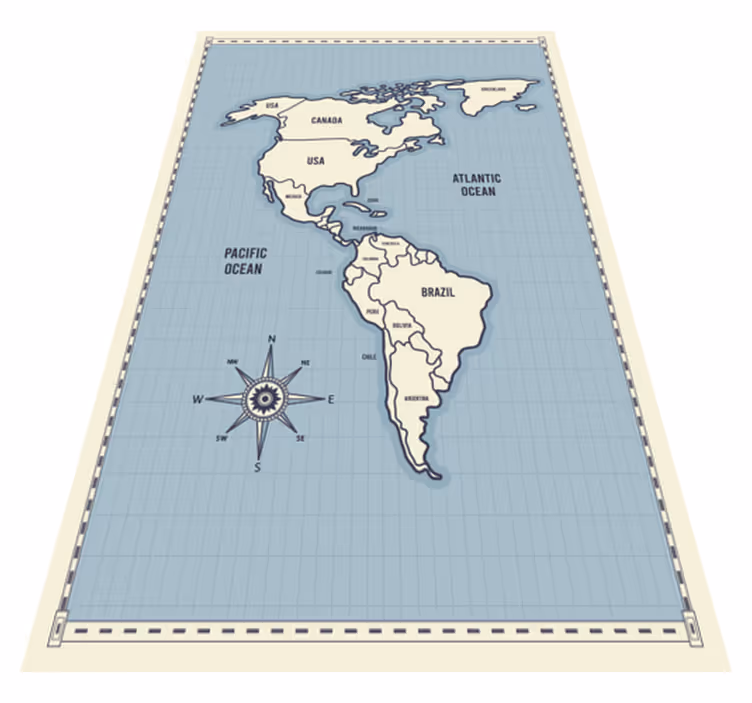 Tapete vinílico de mapa mundial cartografia das américas - TenStickers