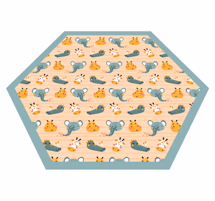 Tapete em vinil infantil padrões de animais de safári - TenStickers