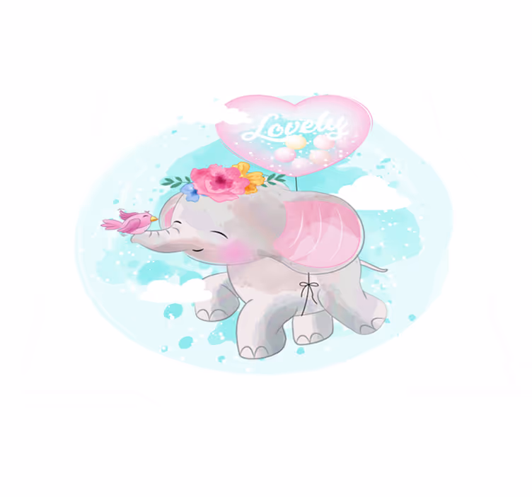 Tapete vinílico para bebés ilustração de elefante infantil - TenStickers