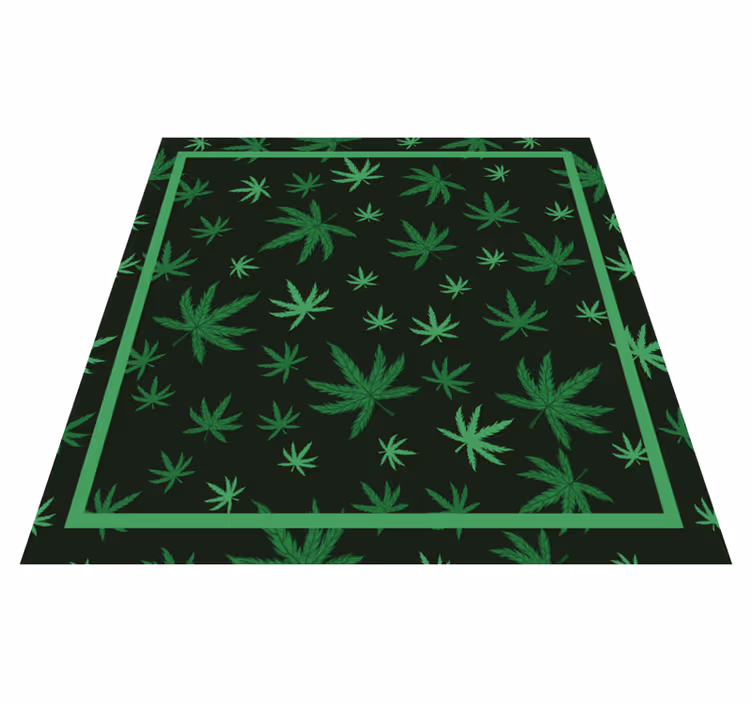 Tapete vinílico de animais padrão de folha de cannabis - TenStickers
