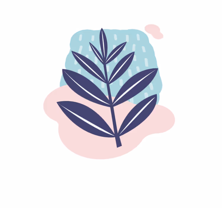 Tapete vinílico natureza planta de chuva aquarela - TenStickers