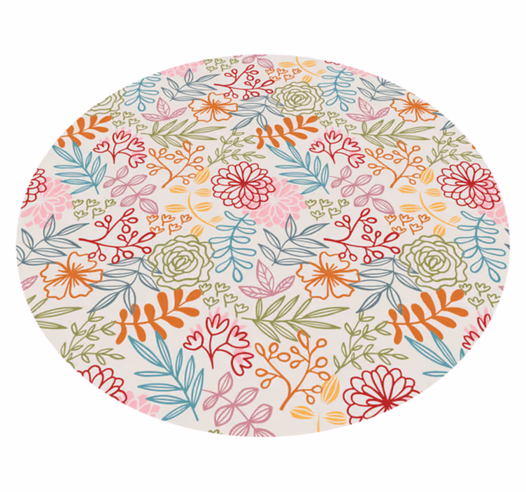 Tapete vinílico flores e plantas paleta pastel floral - TenStickers