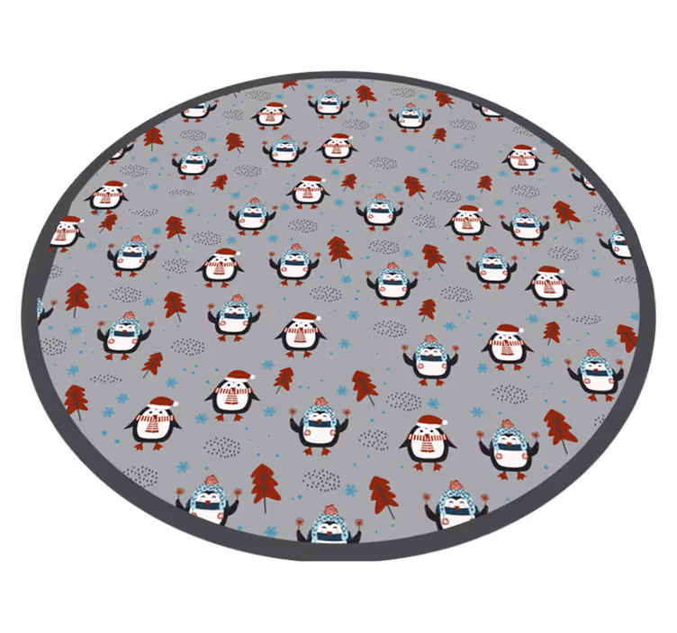 Tapete vinílico do Natal motivo festivo de pinguim - TenStickers