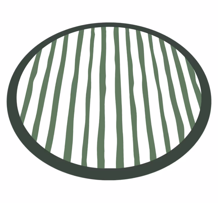 Tapete vinílico redondo arranjo listrado verde - TenStickers