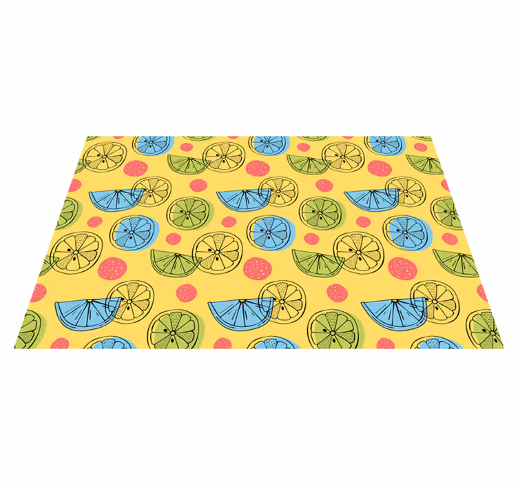 Tapete vinílico cozinha padrões de fatias de frutas - TenStickers