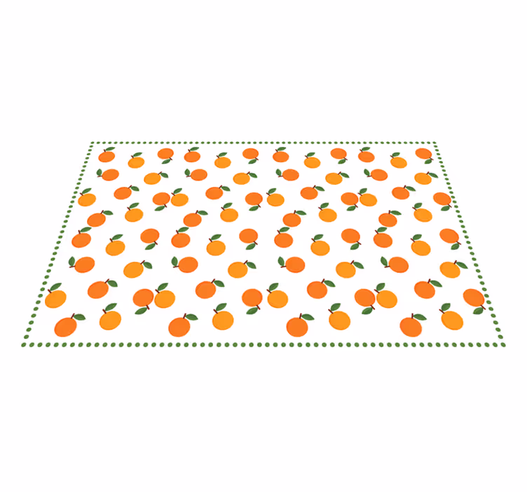 Tapete vinílico cozinha padrão cítrico laranja - TenStickers