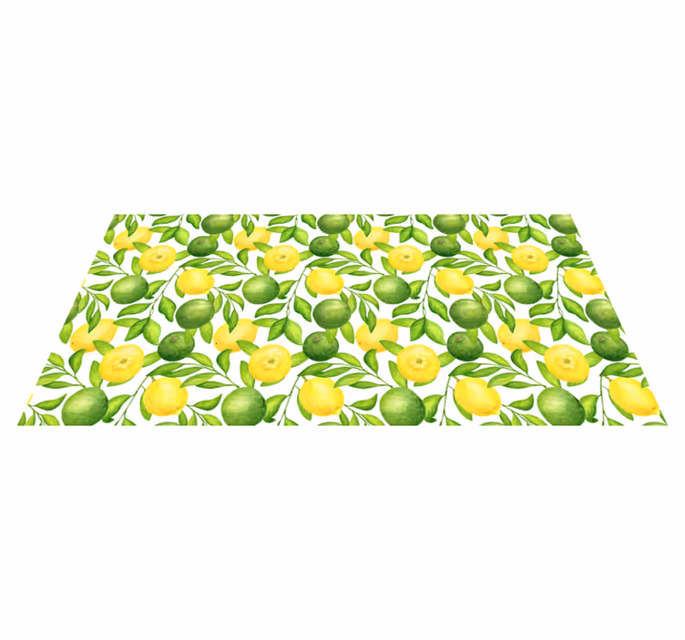 Tapete floral de limões e limas - TenStickers