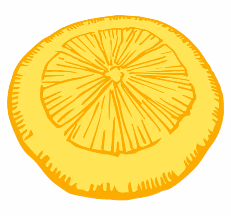 Tapete vinílico cozinha fatia de cítrico amarelo - TenStickers