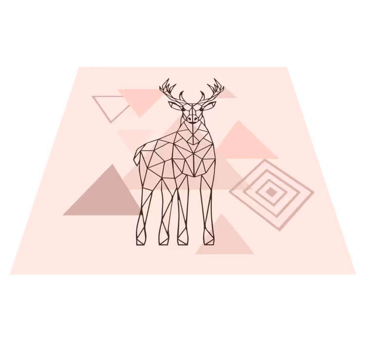 Tapete vinílico quarto arte geométrica de veados - TenStickers
