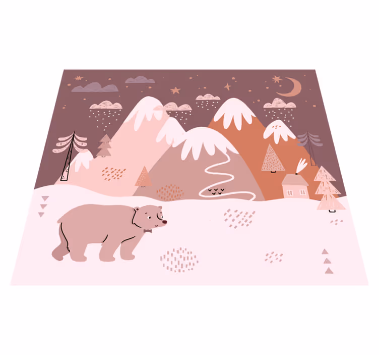 Tapete vinílico infantis conforto da paisagem de inverno - TenStickers