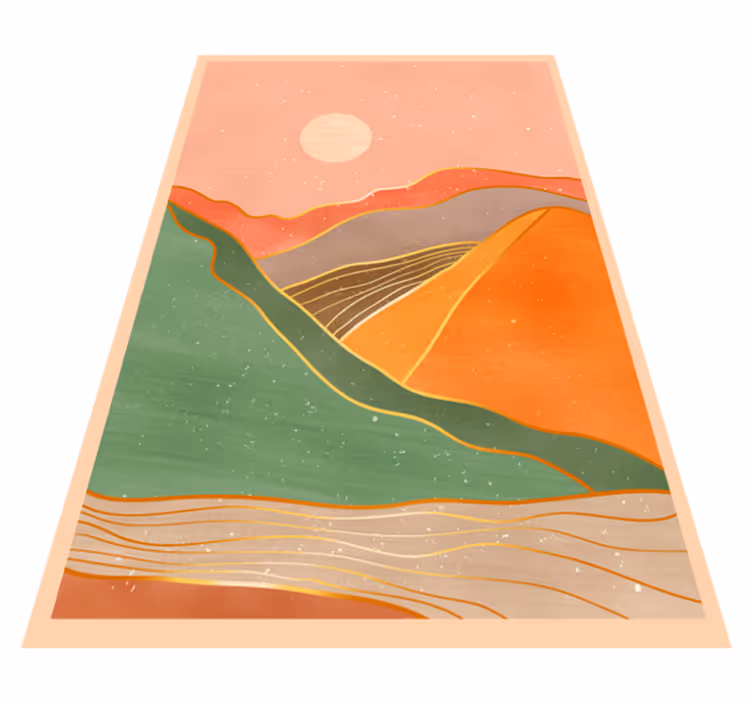 Tapete vinílico moderno cenário de montanha abstrato - TenStickers
