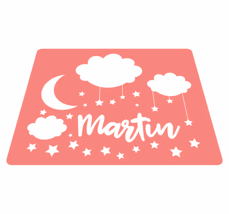 Tapete em vinil infantil doce céu noturno com nome - TenStickers