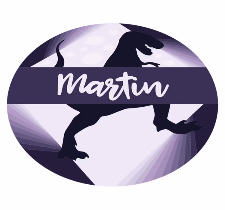 Tapete em vinil infantil velociraptor com nome - TenStickers
