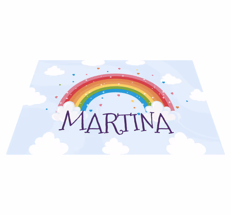 Tapete em vinil infantil nome personalizado arco-íris - TenStickers