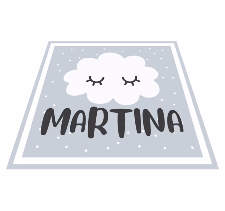 Tapete vinílico para bebés nuvem cinza com nome - TenStickers