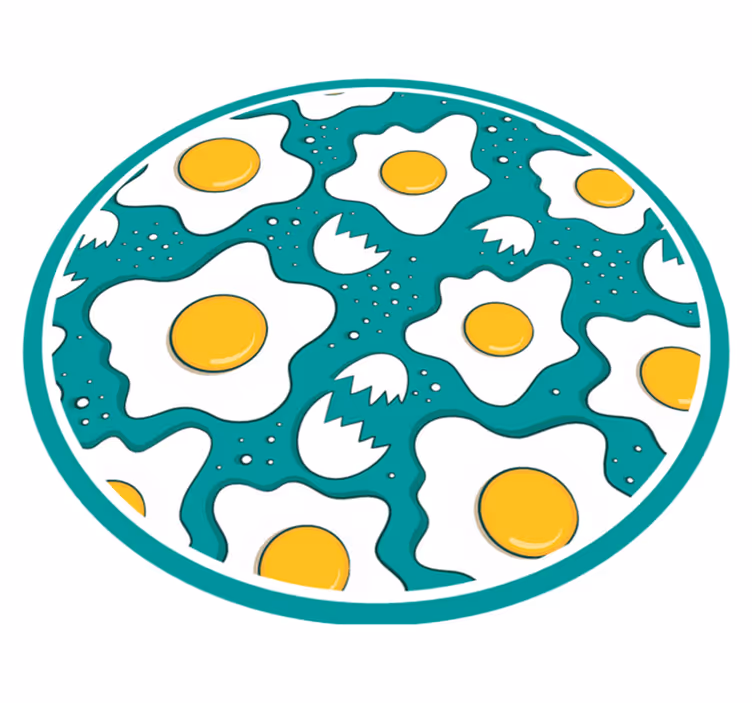 Tapete vinílico cozinha padrão de ovos fritos - TenStickers