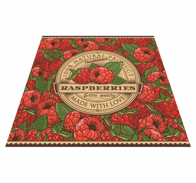 Tapete vinílico cozinha padrão floral de framboesa - TenStickers