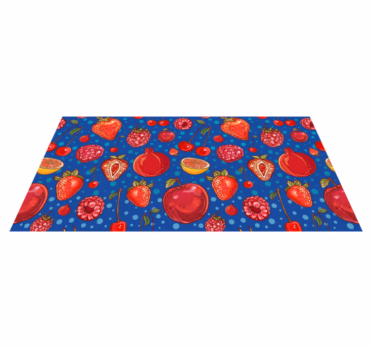 Tapete vinílico cozinha design de frutas vermelhas coloridas - TenStickers